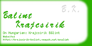 balint krajcsirik business card